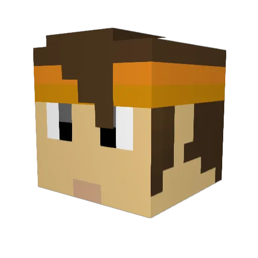 NipoRL Minecraft avatar head, 3D render