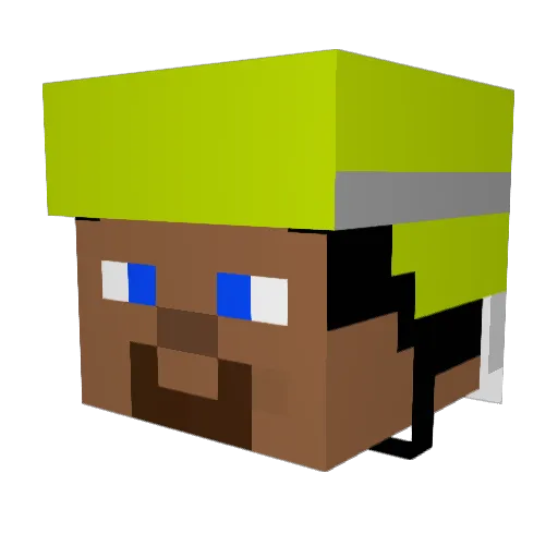 NippelTV Minecraft avatar head, 3D render