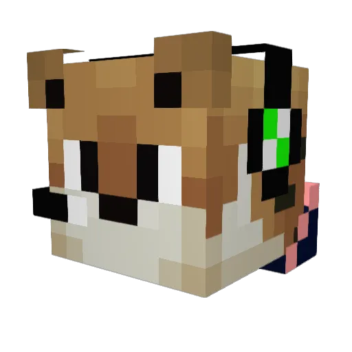 Nippelazer Minecraft avatar head, 3D render