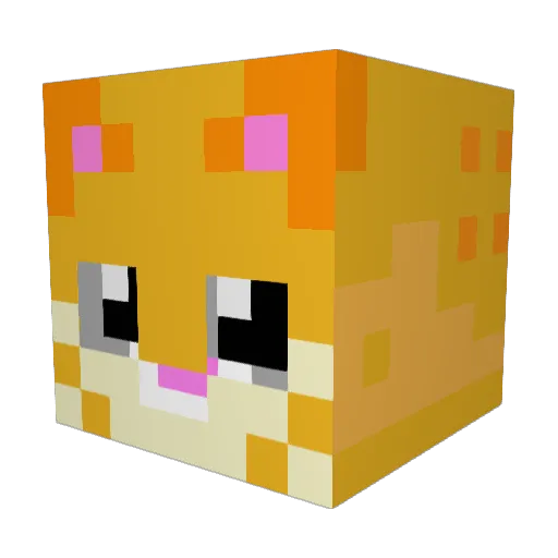NipplesTheCat420 Minecraft avatar head, 3D render