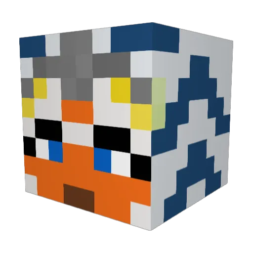 Nipposaurus Minecraft avatar head, 3D render