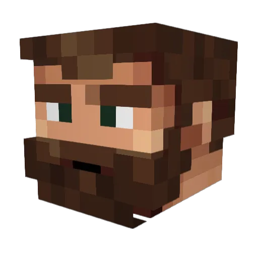 NiqEccentric Minecraft avatar head, 3D render