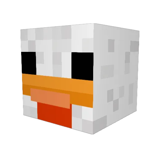 NiqqaChicken Minecraft avatar head, 3D render