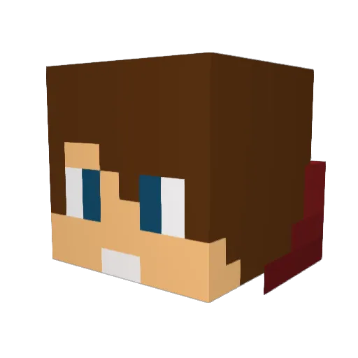 Nirakas Minecraft avatar head, 3D render