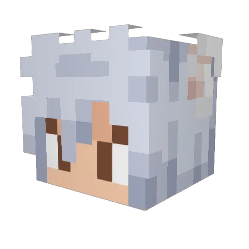 Nirashi Minecraft avatar head, 3D render
