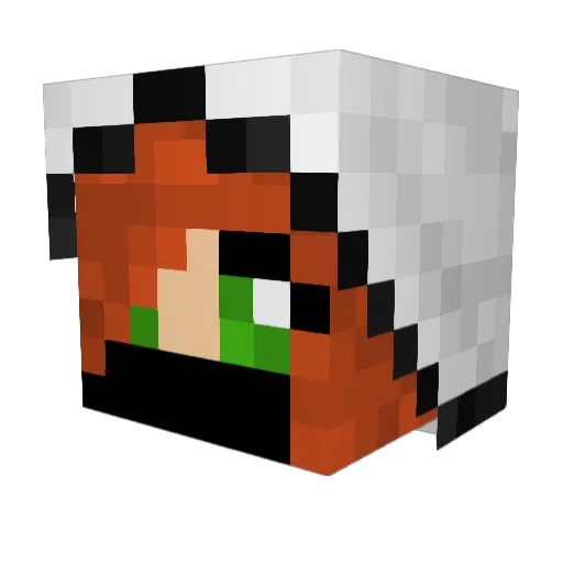 Nircia Minecraft avatar head, 3D render
