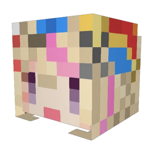 NirechaN Minecraft avatar head, 3D render
