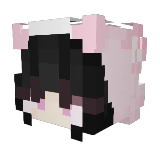 Nirika Minecraft avatar head, 3D render