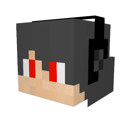 Niroda Minecraft avatar head, 3D render