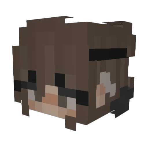 Nisasha Minecraft avatar head, 3D render