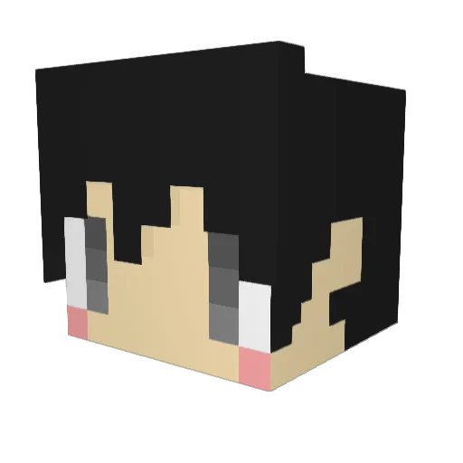 Nisemonogatari Minecraft avatar head, 3D render