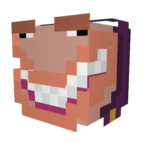 Nishadog Minecraft avatar head, 3D render