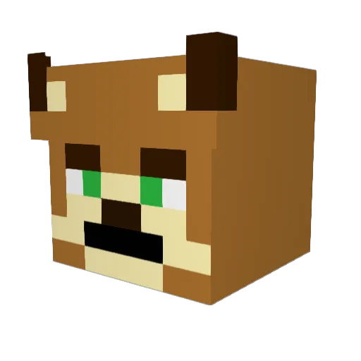 NishiKitsune Minecraft avatar head, 3D render