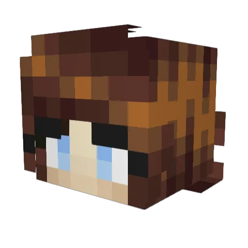Nishihoshi Minecraft avatar head, 3D render