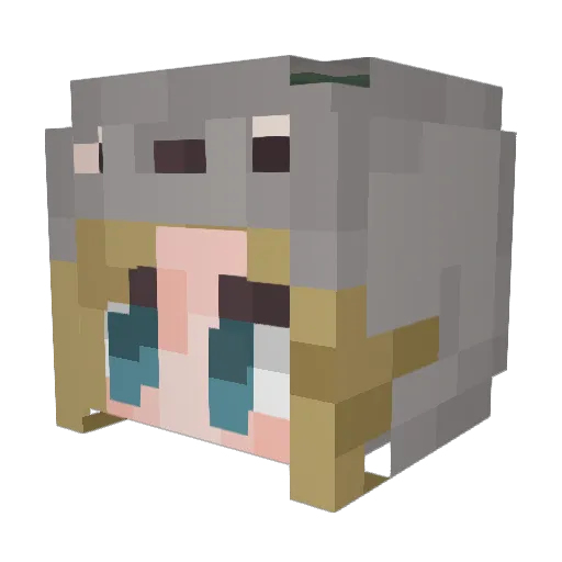 Nishikigoii Minecraft avatar head, 3D render