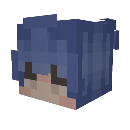Nishinari_ Minecraft avatar head, 3D render