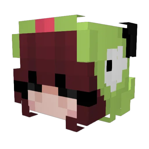 Nishipoo Minecraft avatar head, 3D render
