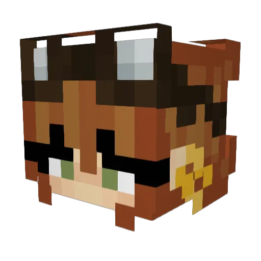 Nisifos Minecraft avatar head, 3D render