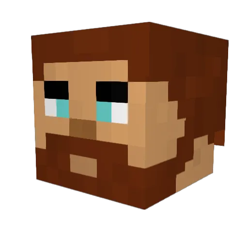 Nisker Minecraft avatar head, 3D render
