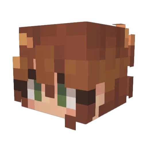 Nisorya Minecraft avatar head, 3D render