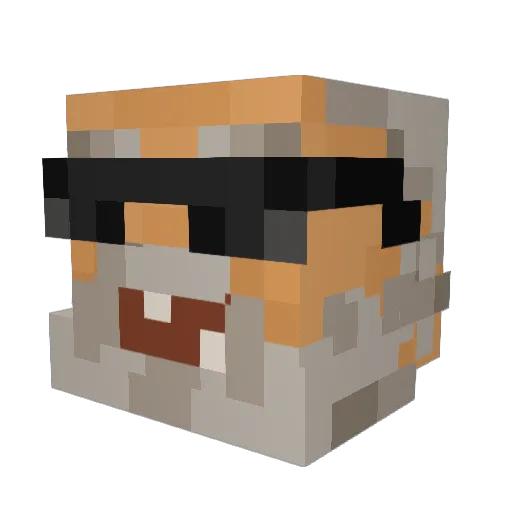 Nissesplash Minecraft avatar head, 3D render