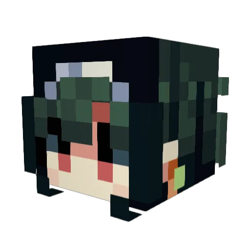 Nisshiii Minecraft avatar head, 3D render