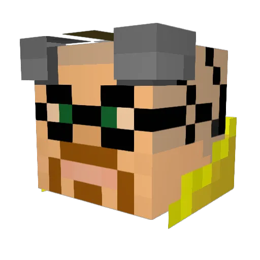 Nissoc Minecraft avatar head, 3D render