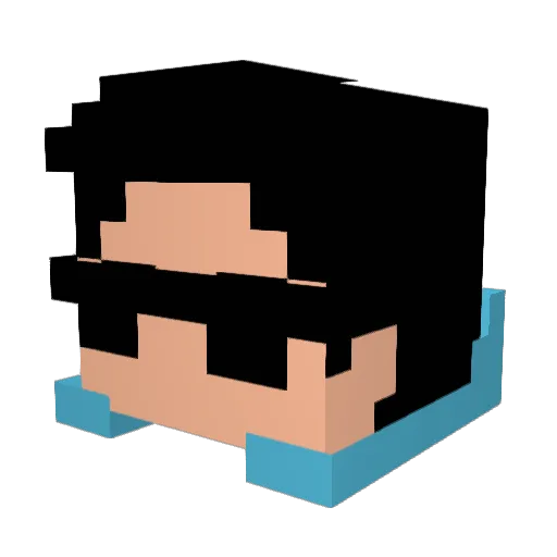 Niszczek Minecraft avatar head, 3D render