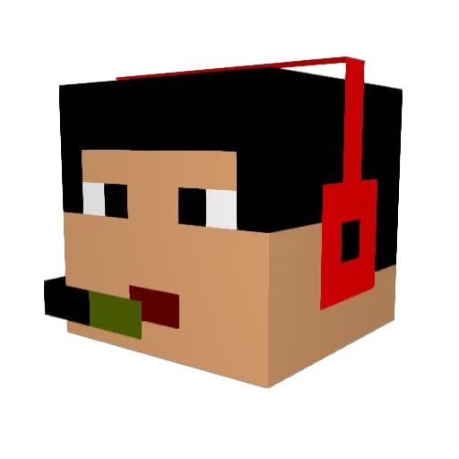 Nitaray Minecraft avatar head, 3D render