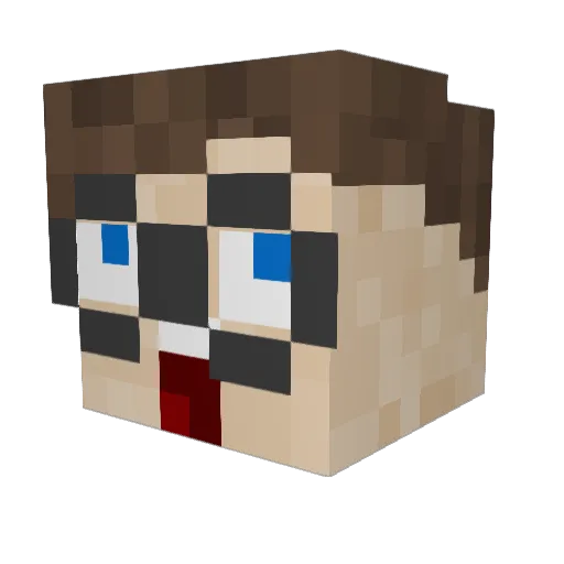 Nitekeeker Minecraft avatar head, 3D render