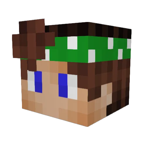 Nitonix Minecraft avatar head, 3D render