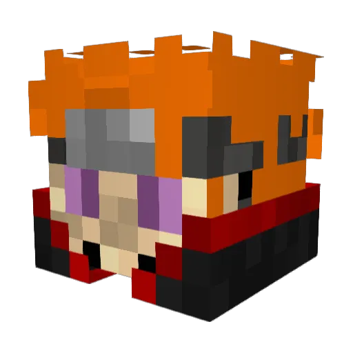 Nitr0F0x Minecraft avatar head, 3D render