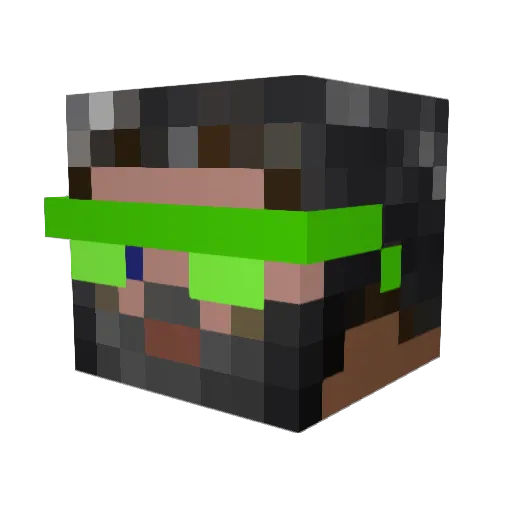 NitroDaddy Minecraft avatar head, 3D render