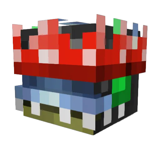 NitroLeviathan Minecraft avatar head, 3D render