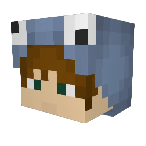 NitroTree Minecraft avatar head, 3D render