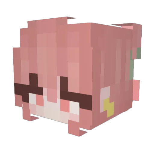 Nitsurami Minecraft avatar head, 3D render