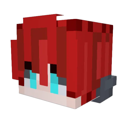 Nityou Minecraft avatar head, 3D render