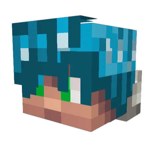 Nitzud Minecraft avatar head, 3D render