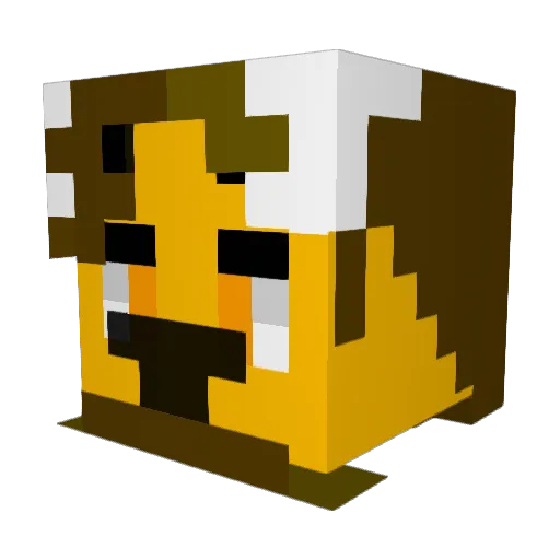 Niuda Minecraft avatar head, 3D render
