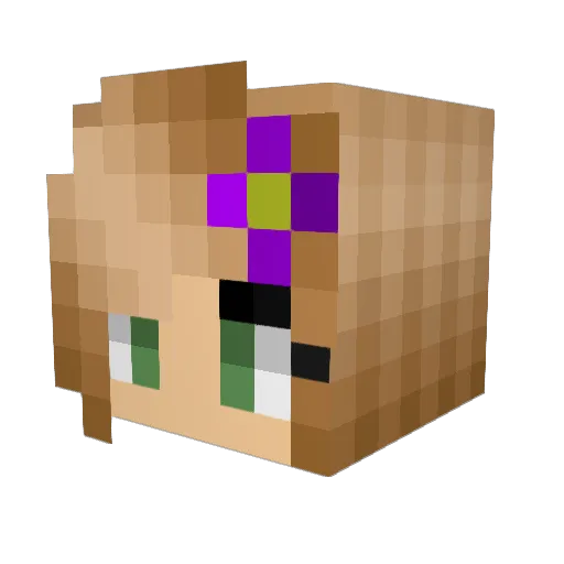 Niulira Minecraft avatar head, 3D render