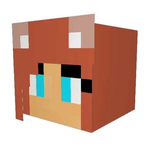 Niuux Minecraft avatar head, 3D render