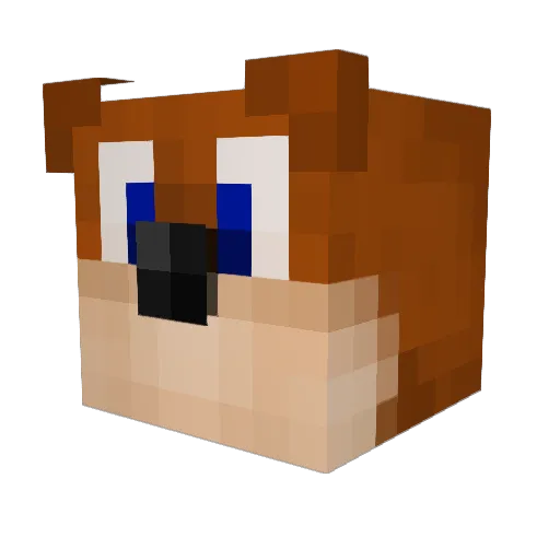 Nived Minecraft avatar head, 3D render