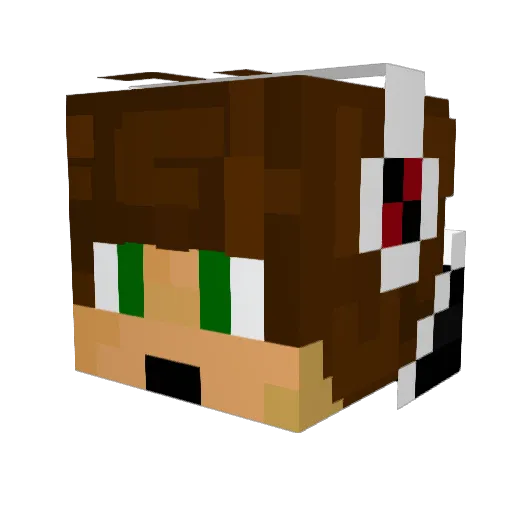 Niverhawk Minecraft avatar head, 3D render