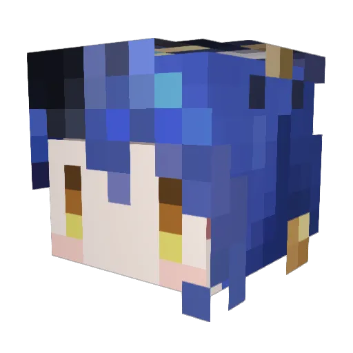 NiwaTobi Minecraft avatar head, 3D render