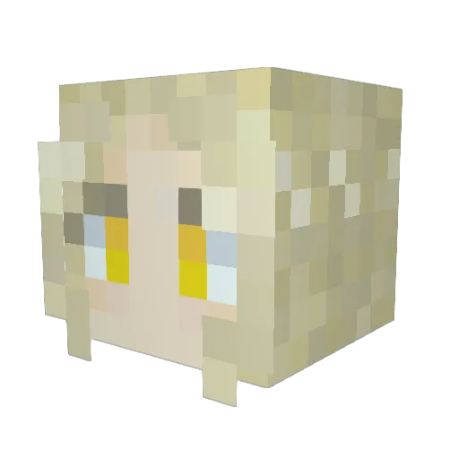 Niwurr Minecraft avatar head, 3D render
