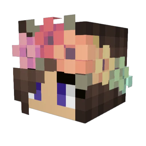 NixstyNix Minecraft avatar head, 3D render