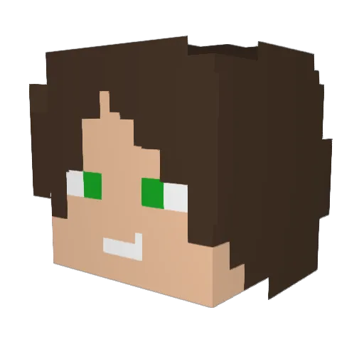 Nixtron Minecraft avatar head, 3D render