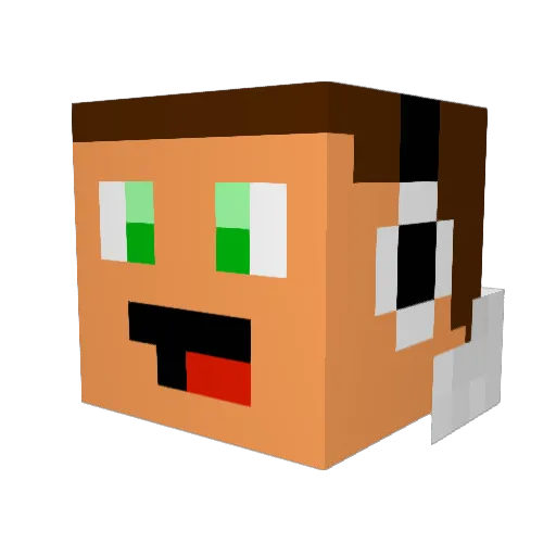 NixuJD Minecraft avatar head, 3D render