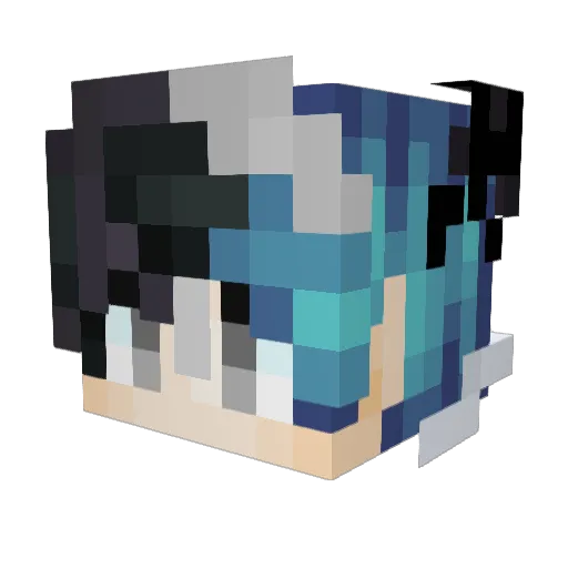 Nixum Minecraft avatar head, 3D render