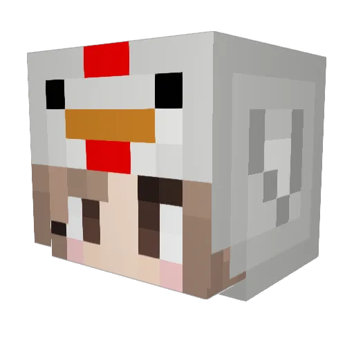 NiziTuba Minecraft avatar head, 3D render
